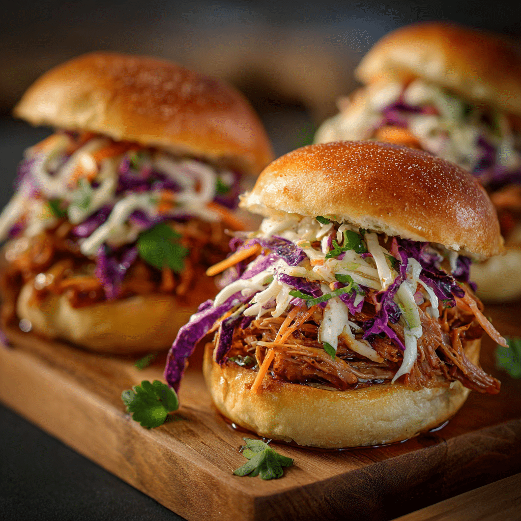 Apple-Glazed Pulled Pork with Cabbage Slaw