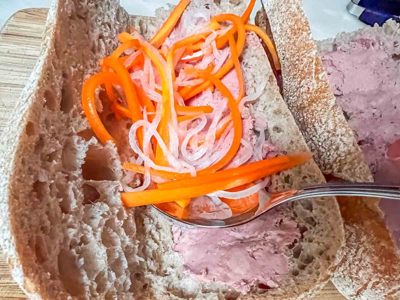 Herb-Infused Banh Mi Sandwich with Pickled Veggies