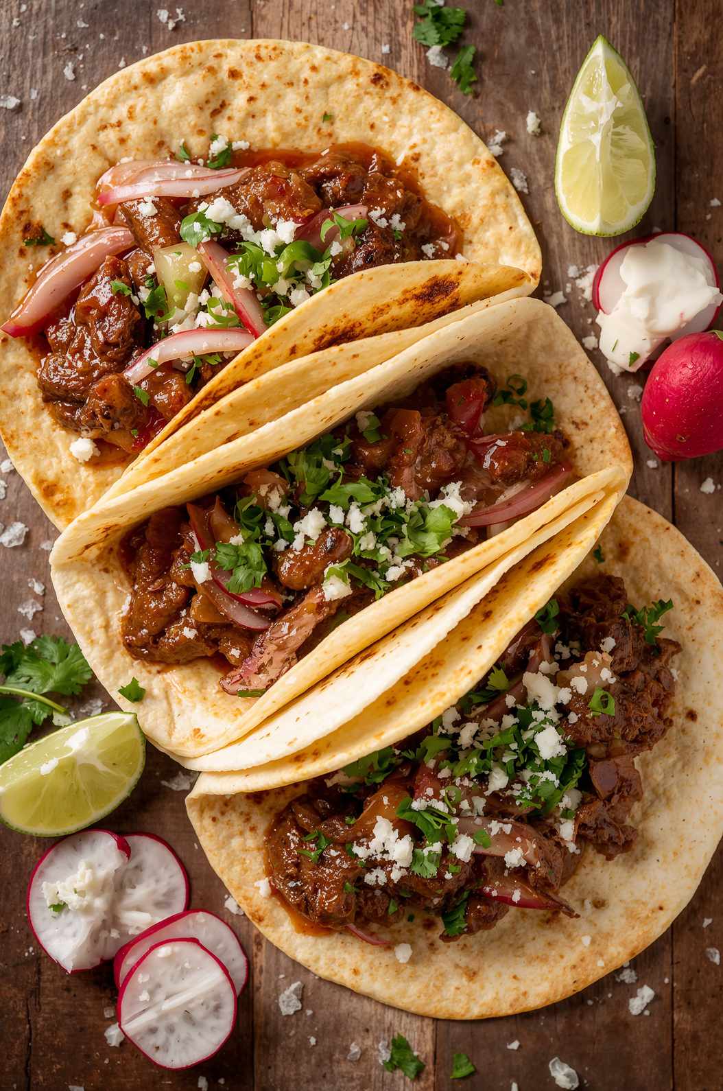 Slow-Cooked Beef Tacos with Pickled Onions