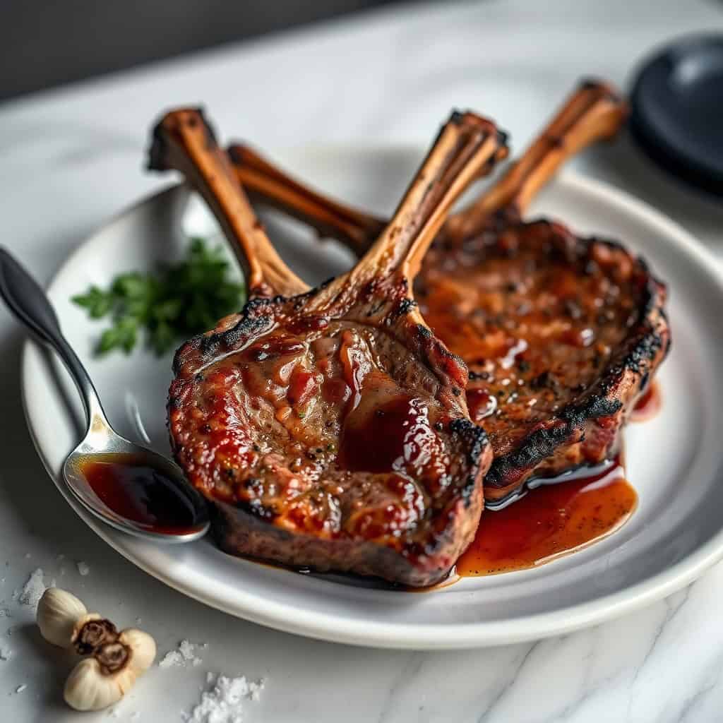 Minted Lamb Chops with Lemon-Herb Pan Sauce