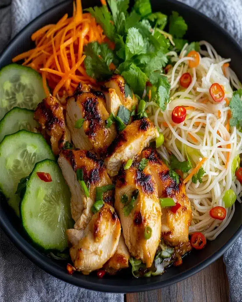 Vermicelli Noodle Salad with Herb Garnish