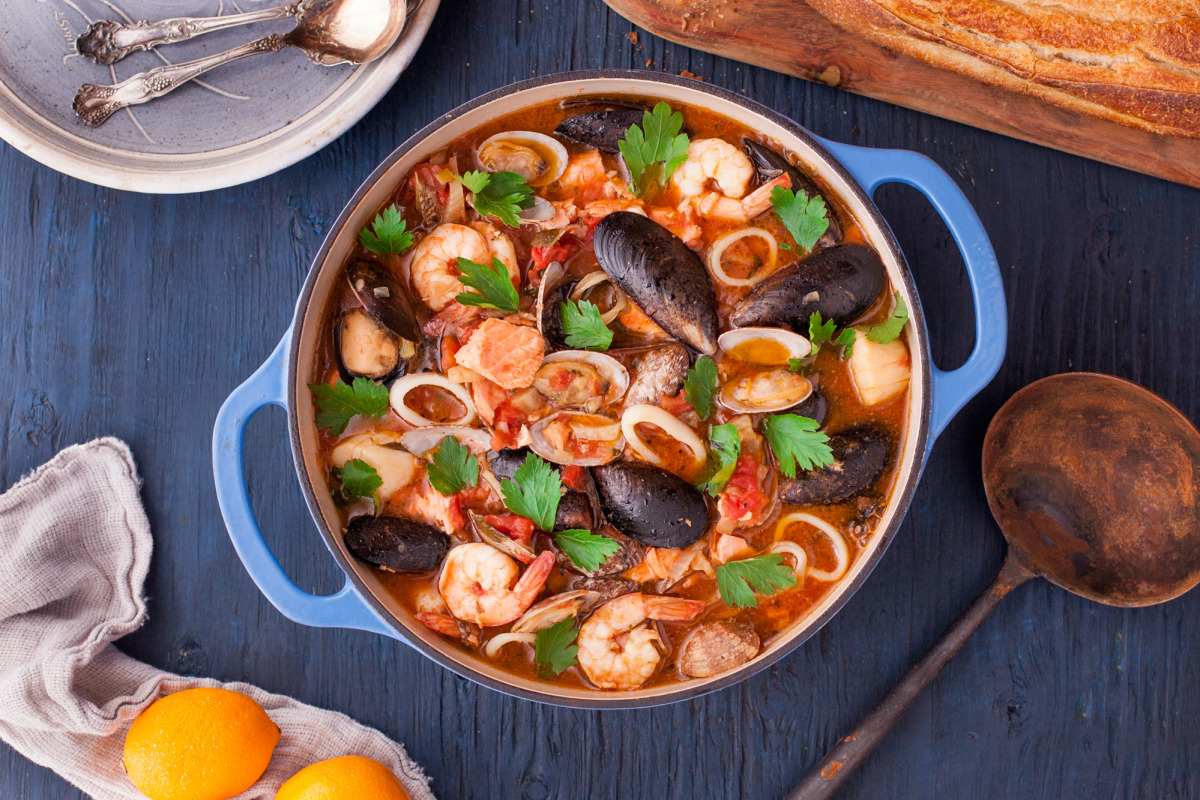 Bouillabaisse with Fresh Seafood and Herbs