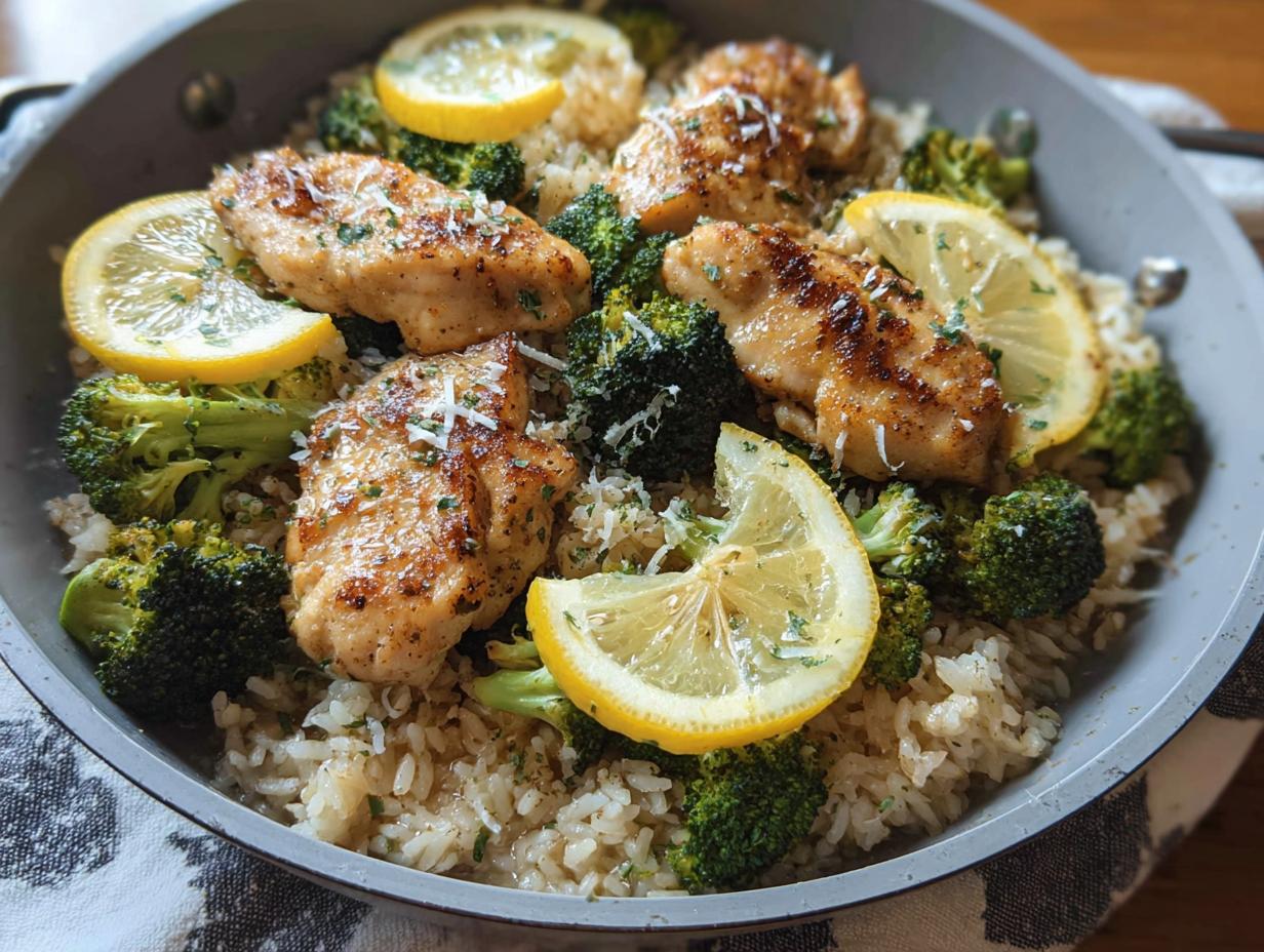 One-Pot Lemon Chicken Rice with Broccoli