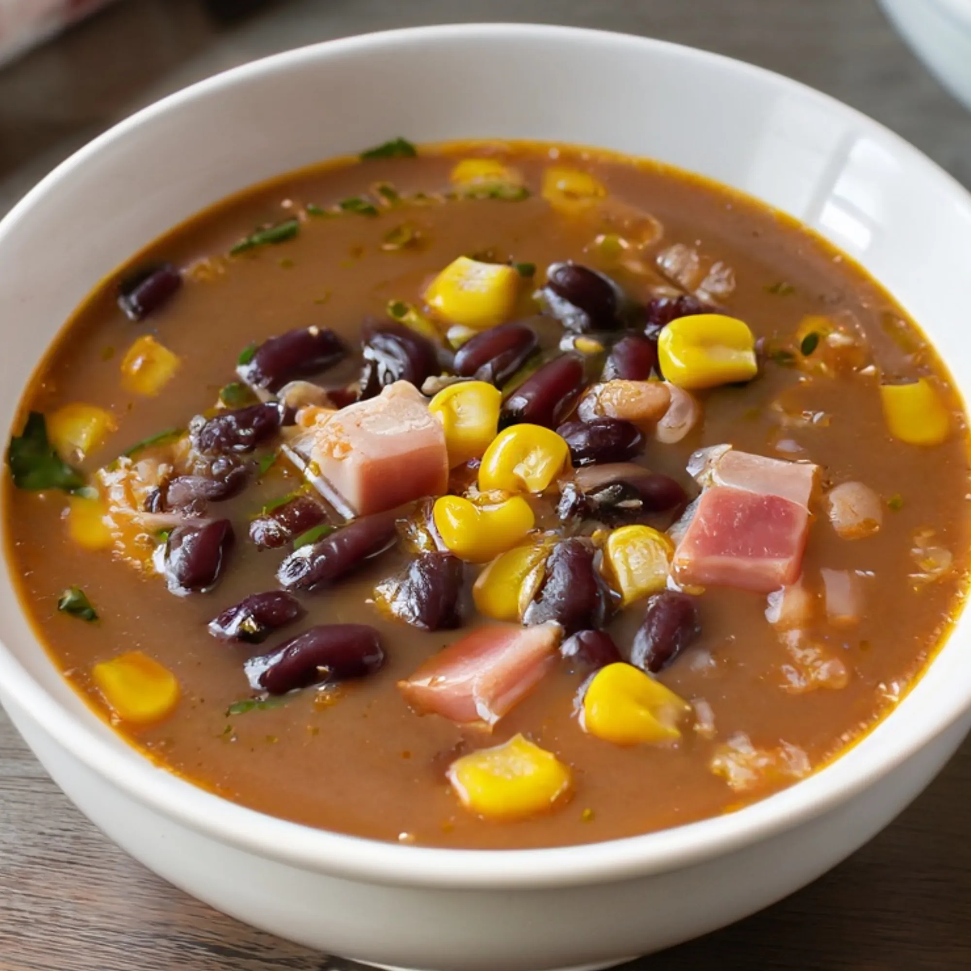 Diverse Neighborhood-Style Black Bean Soup with Corn