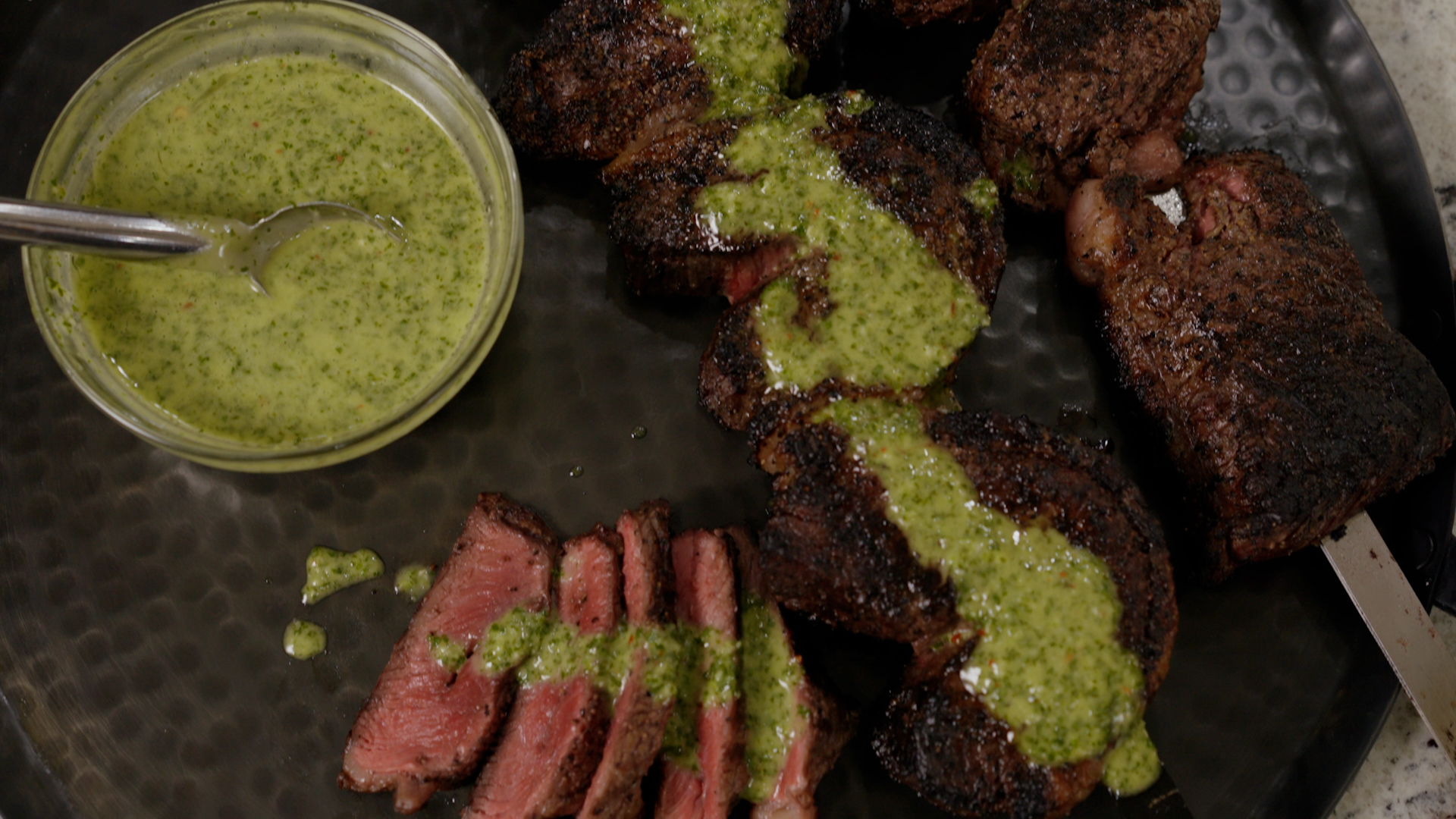 Smoked Beef Picanha Skewers with Chimichurri