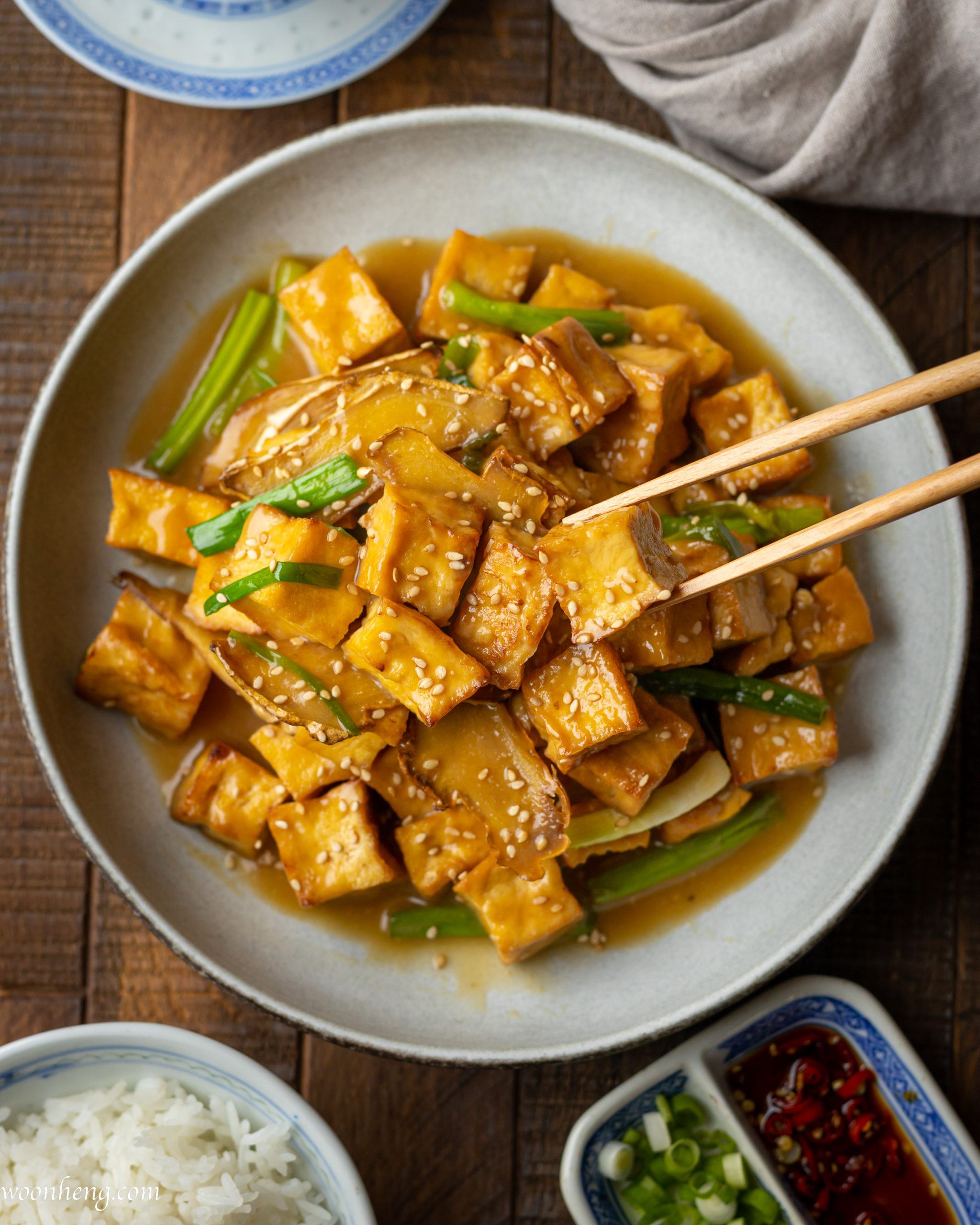 Miso-Cured Tofu with Ginger and Scallions