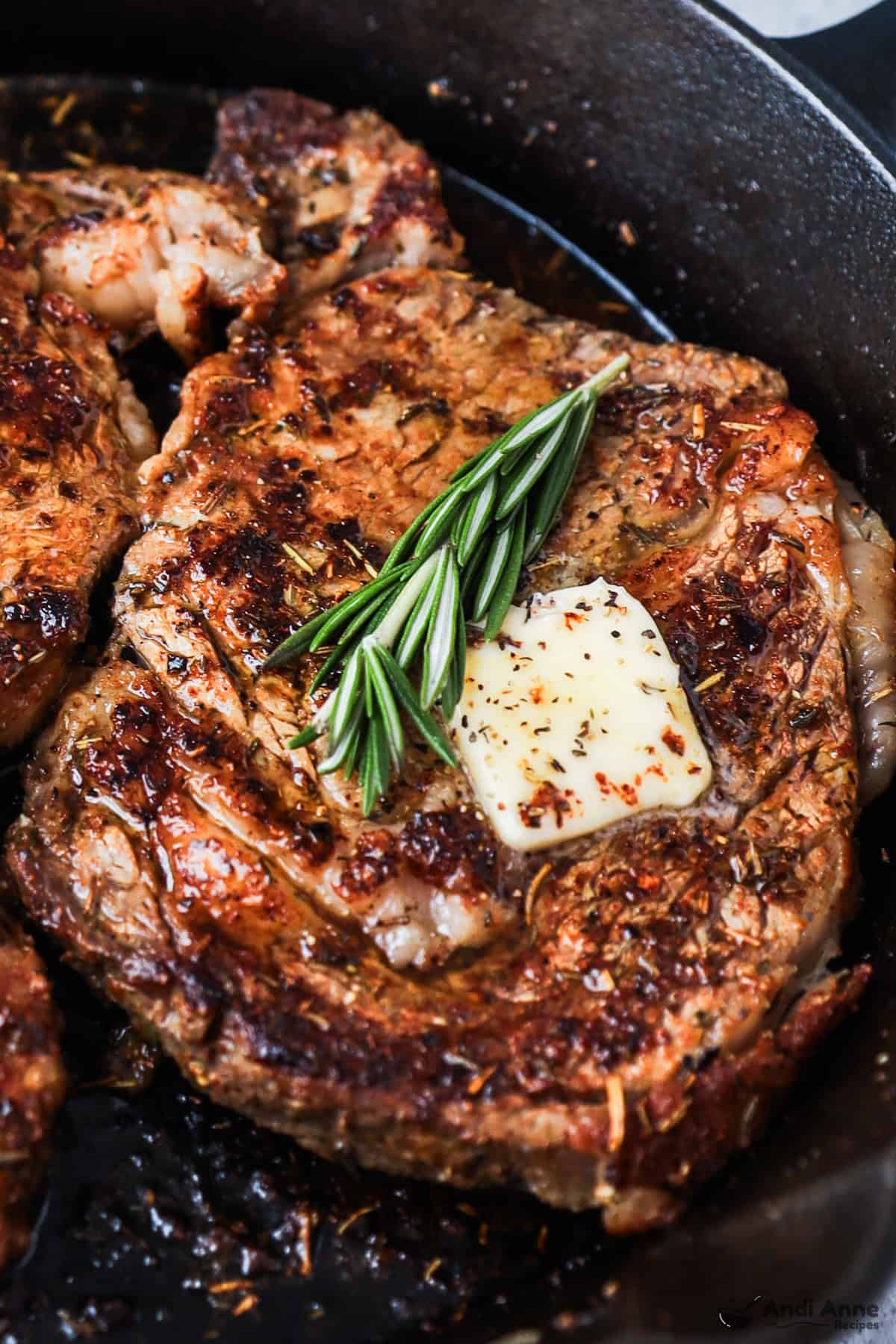Pan-Seared Ribeye Steak with Garlic Infusion