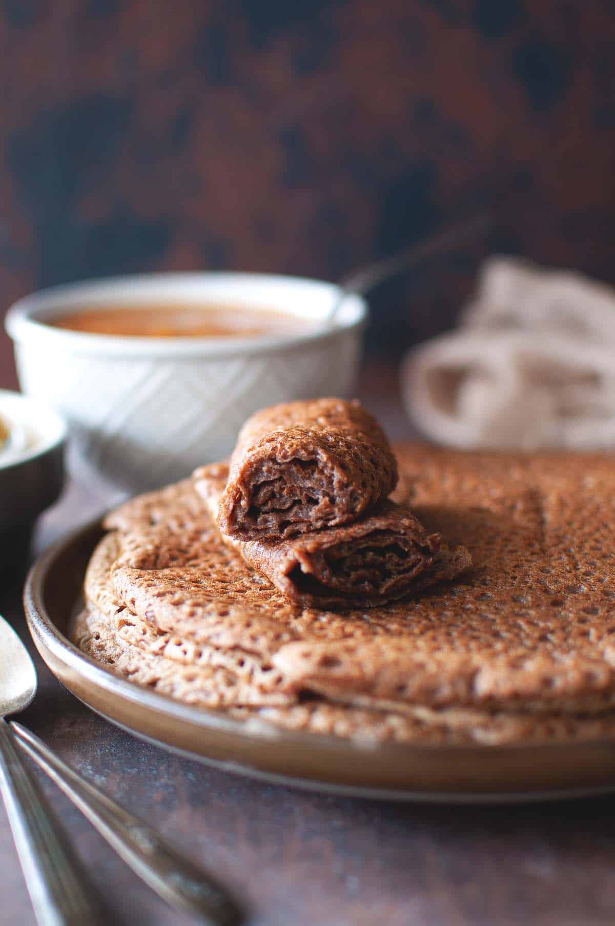 Injera-Style Flatbread with Natural Yogurt Sauce
