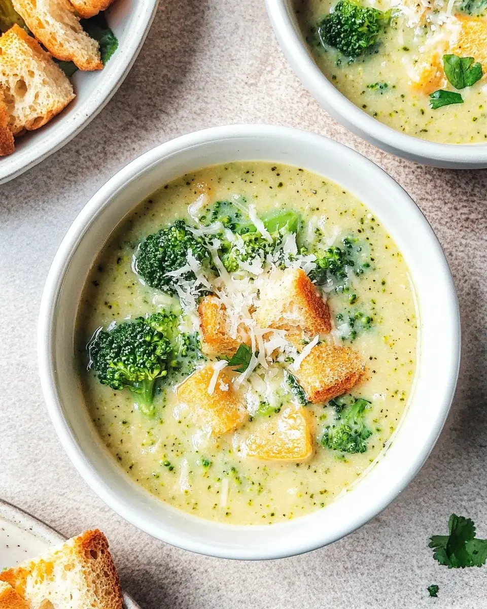 Broccoli and Cheddar Soup with Light Cream