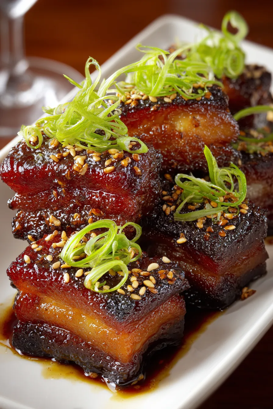 Honey-Sriracha Glazed Pork Belly with Jasmine Rice