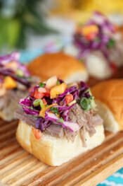 Hawaiian-Style Kalua Pork Sliders with Pineapple Slaw