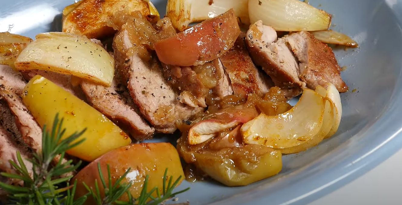 Herb-Crusted Pork Tenderloin with Apple Cider Reduction
