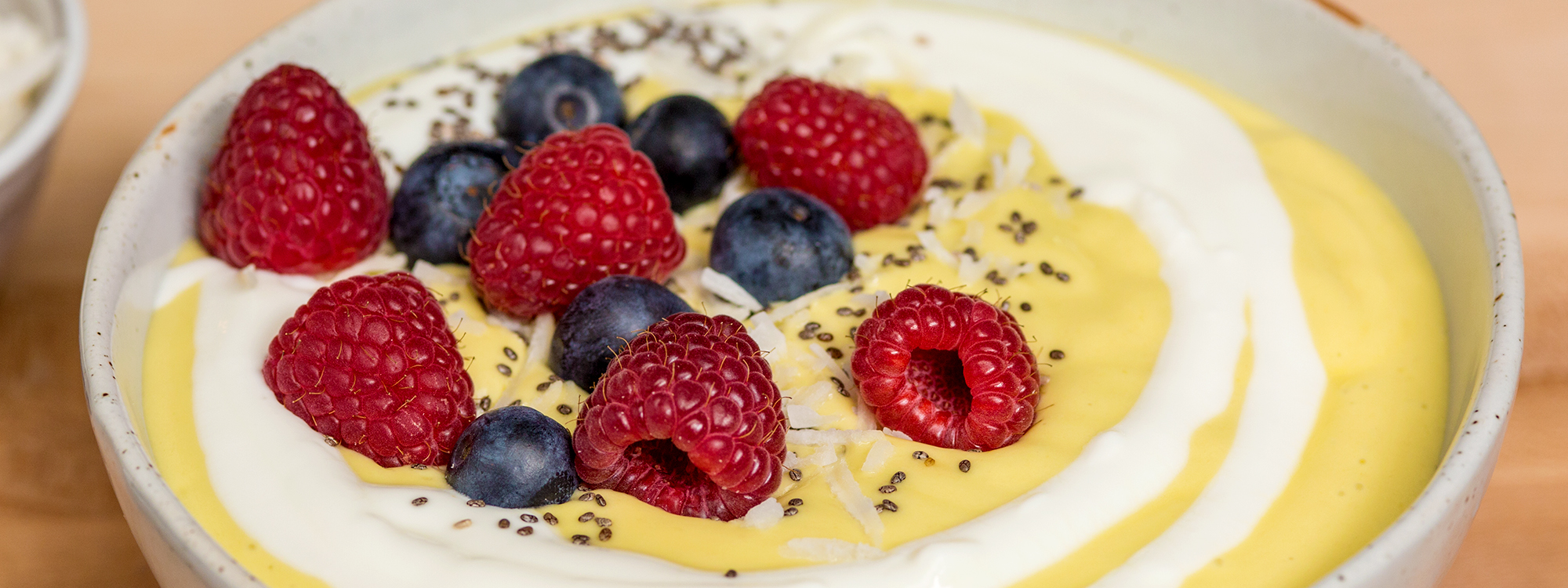 Mango and Avocado Smoothie Bowl with Chia Seeds