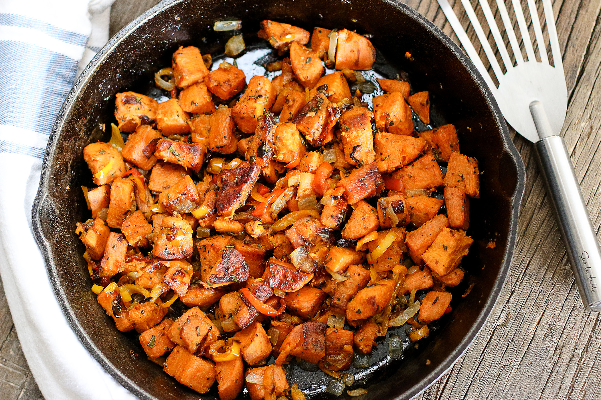 Sautéed Sweet Potato and Rosemary Hash