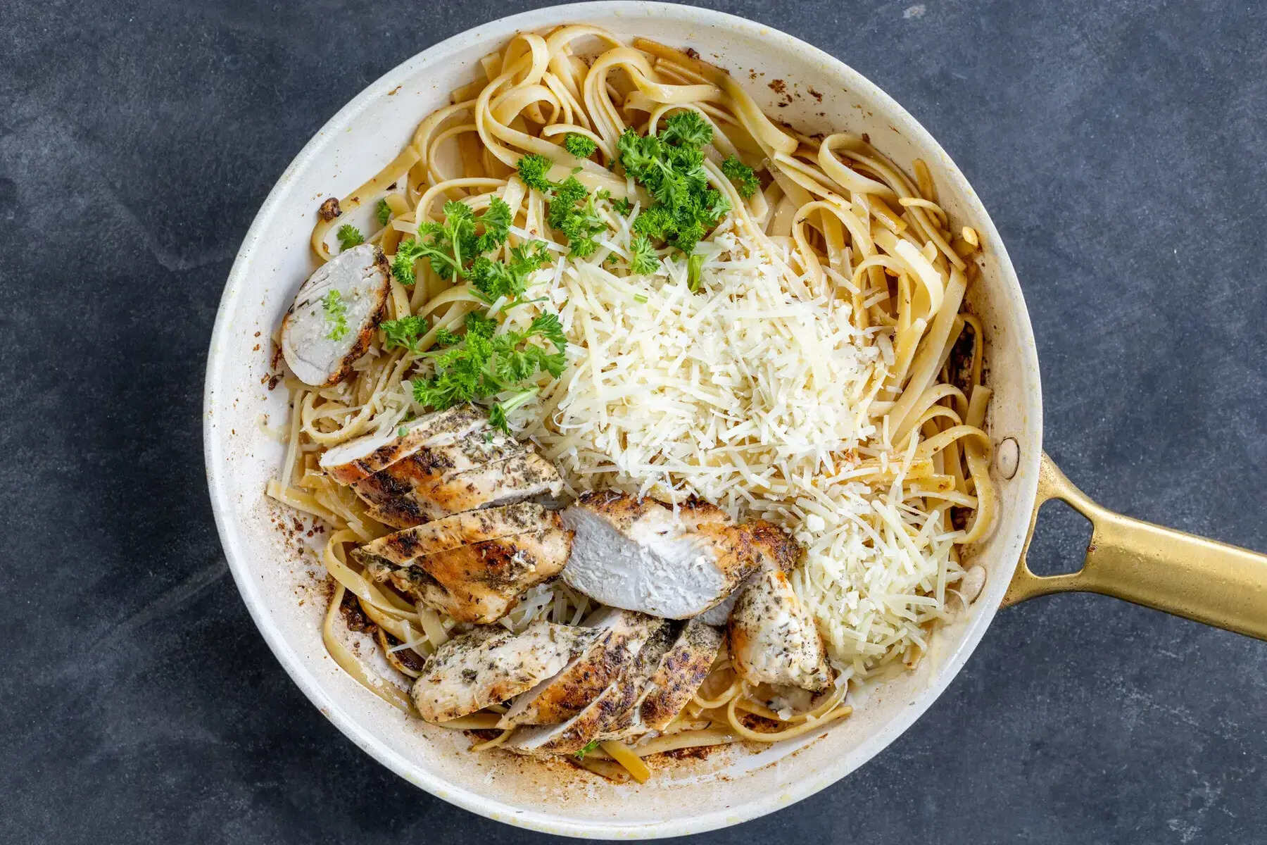 One-Pan Lemon Herb Chicken and Pasta with Peas