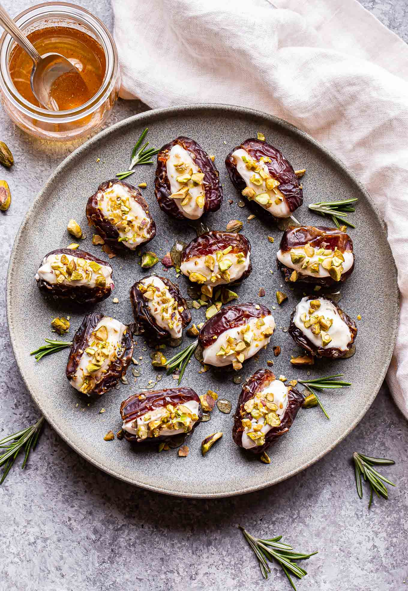 Rosewater-Scented Ricotta Stuffed Dates