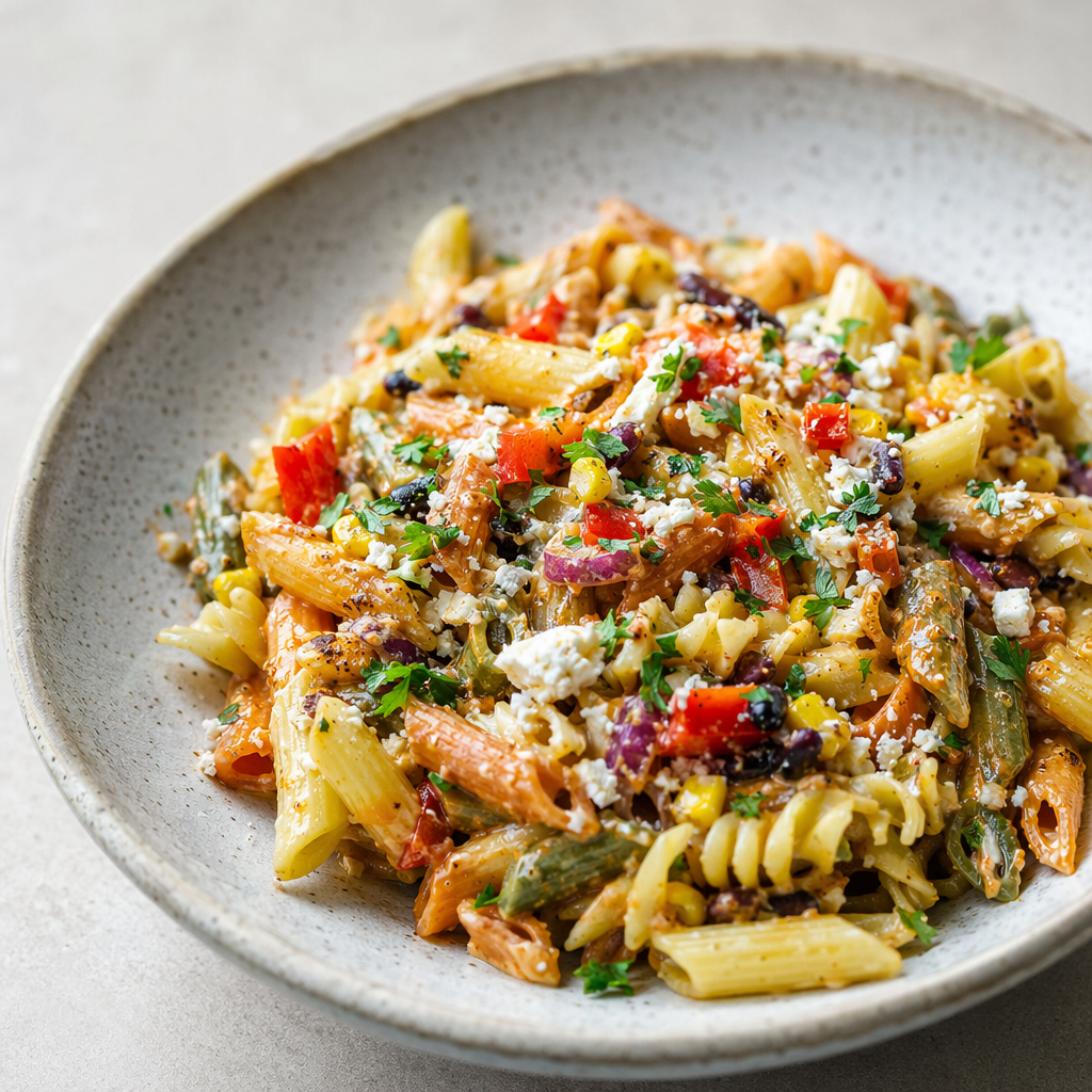 Soy-Sriracha Spaghetti with Mushrooms and Peppers