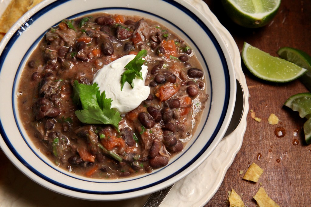 Slow-Simmered Black Bean Stew with Smoked Pork