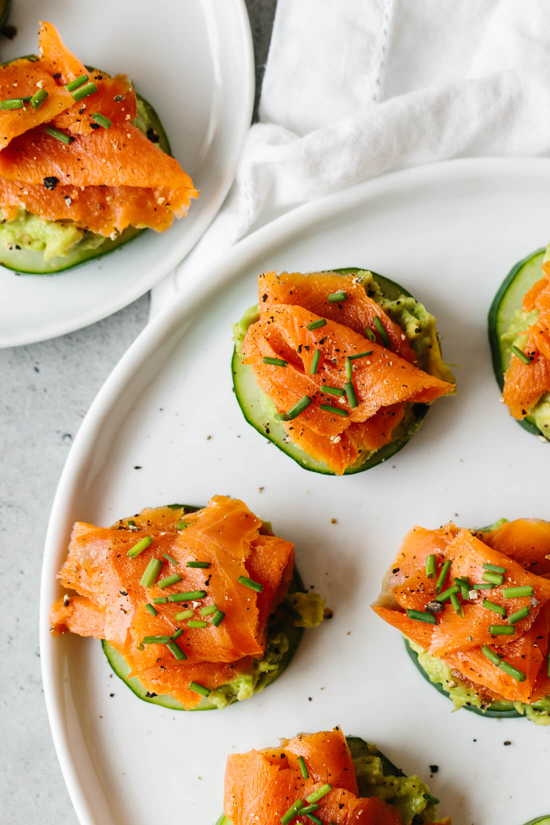 Avocado Cucumber Bites with Smoked Salmon