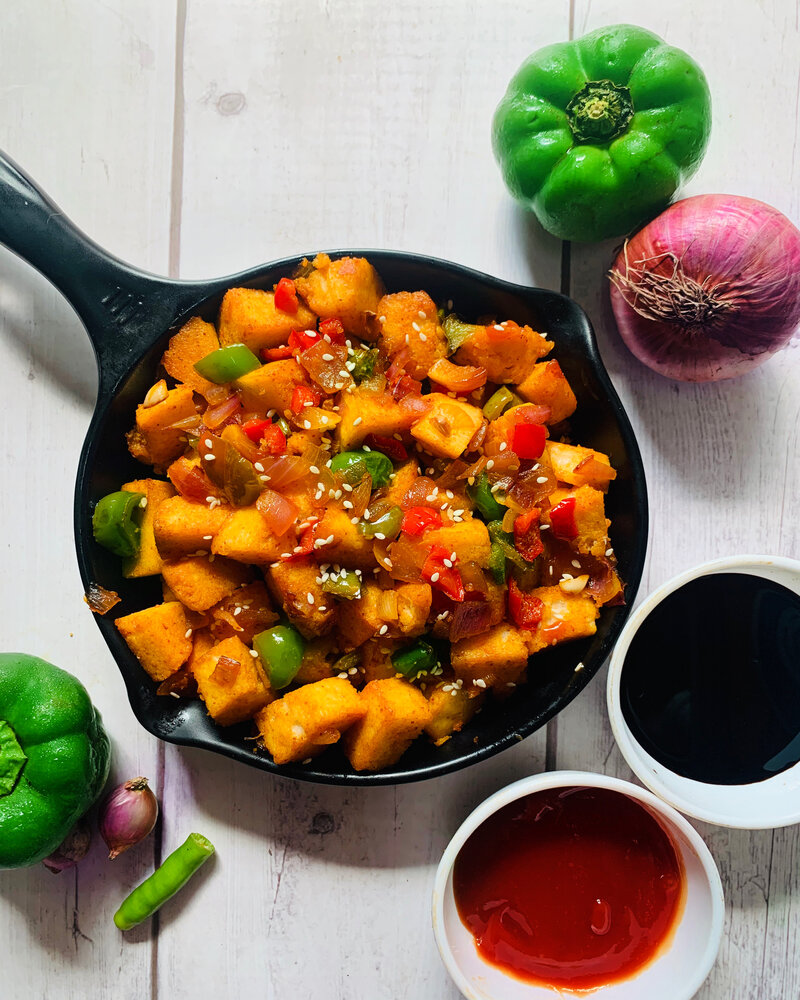 Spicy Idli Fry with Green Chilies