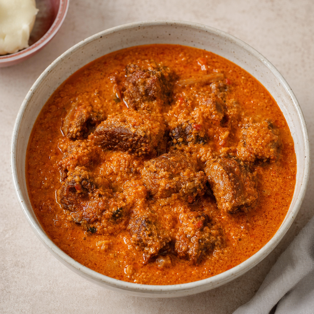Punch-Flavored Nigerian Groundnut Stew