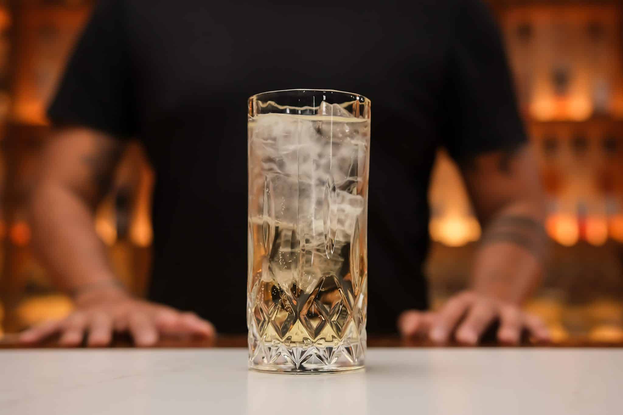 Crisp Whiskey Highball with Lime Zest