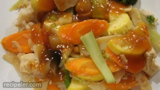 Chicken and Vegetable Stir-Fry with Tofu