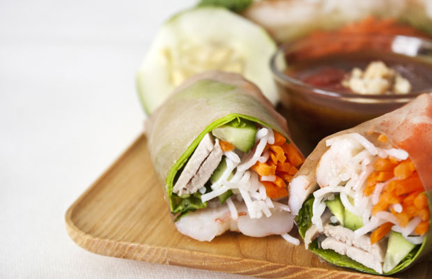 Herbed Pork and Shrimp Spring Rolls