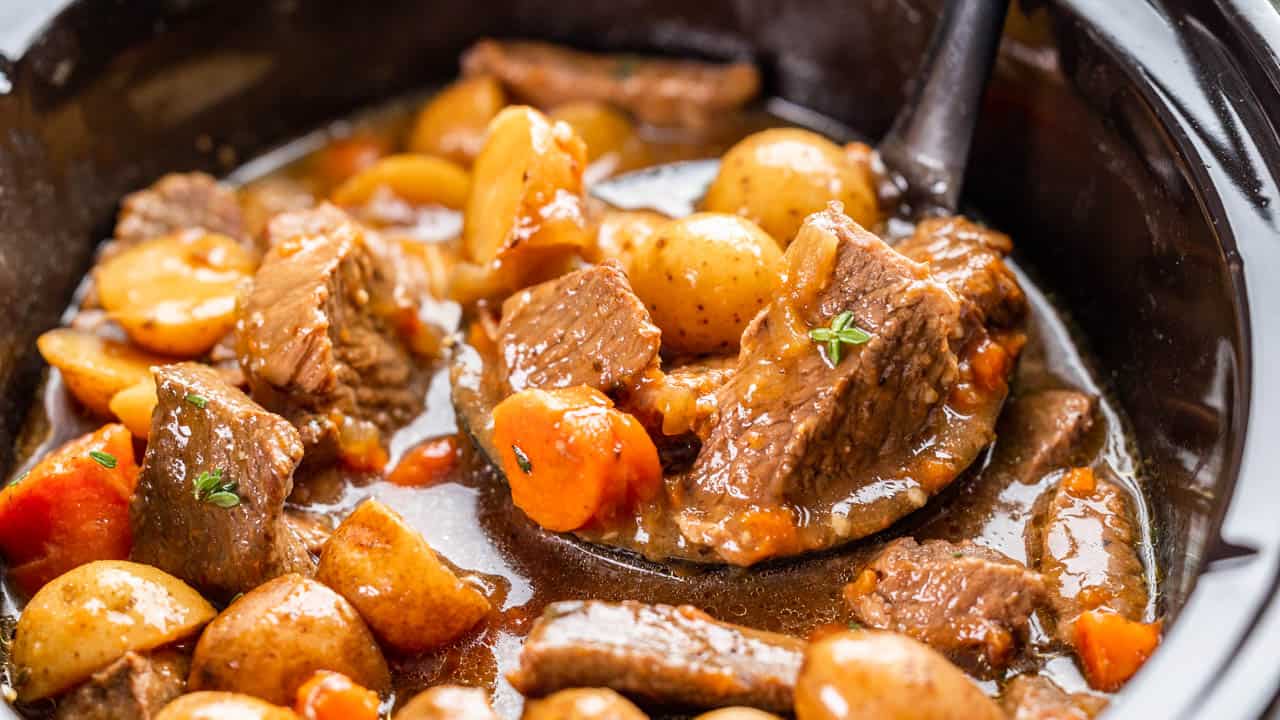 Slow Cooker Irish Stew with Bacon and Root Vegetables