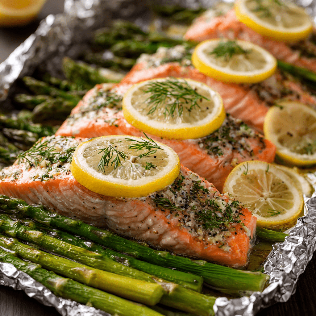 Lemon-Dill Baked Salmon with Quinoa and Asparagus