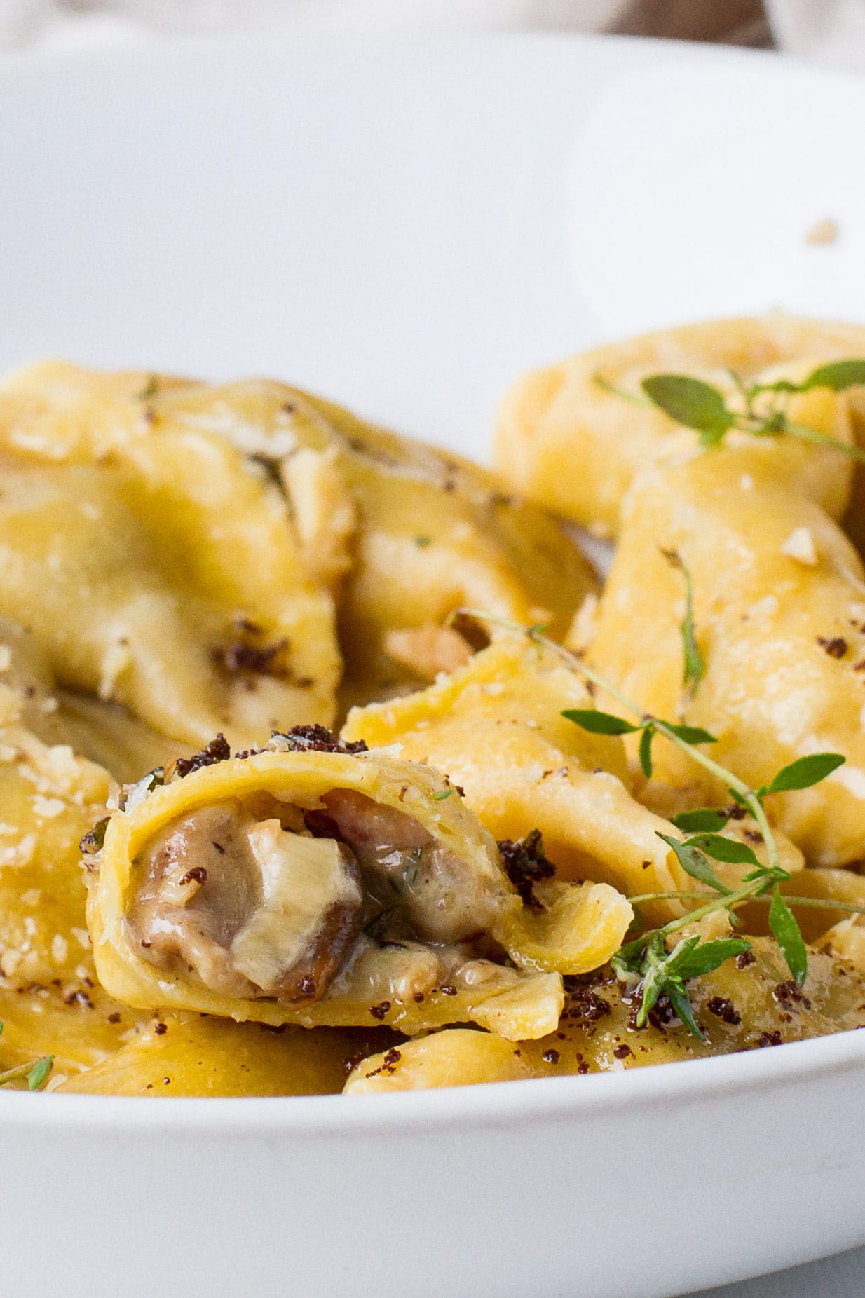 Fresh Mushroom and Sage Ravioli with Brown Butter Sauce