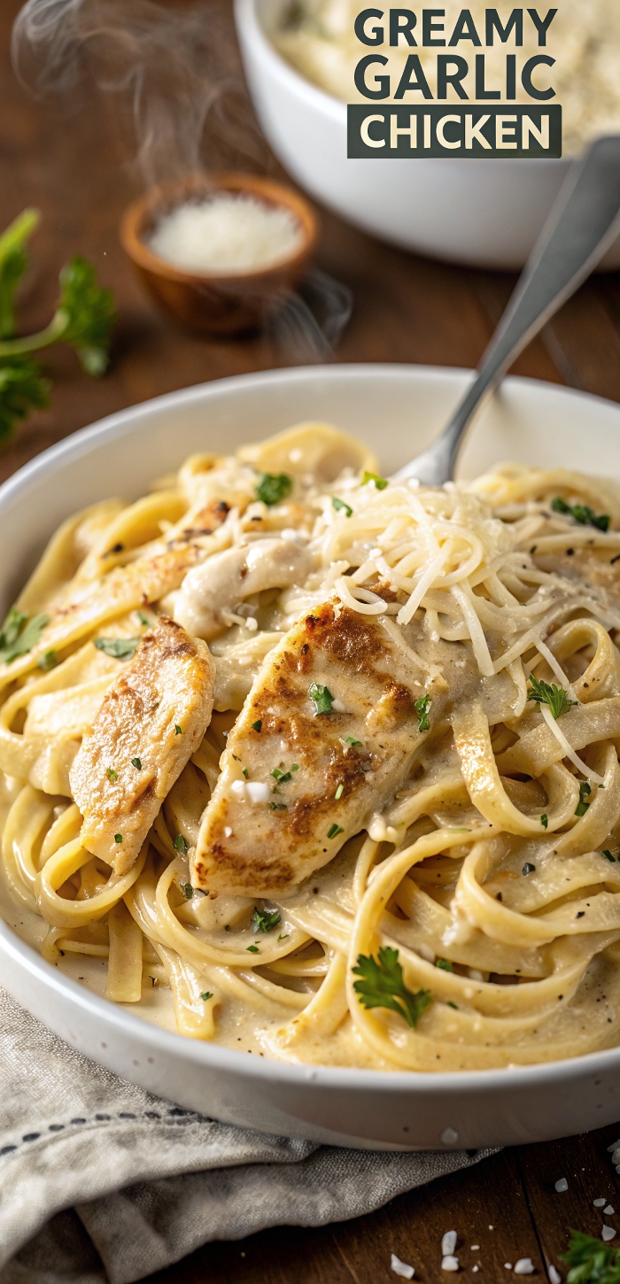 Creamy Garlic and Rosemary Pasta with Chicken