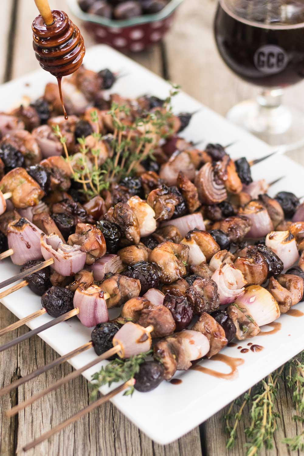 Bison and Cherry Glazed Skewers