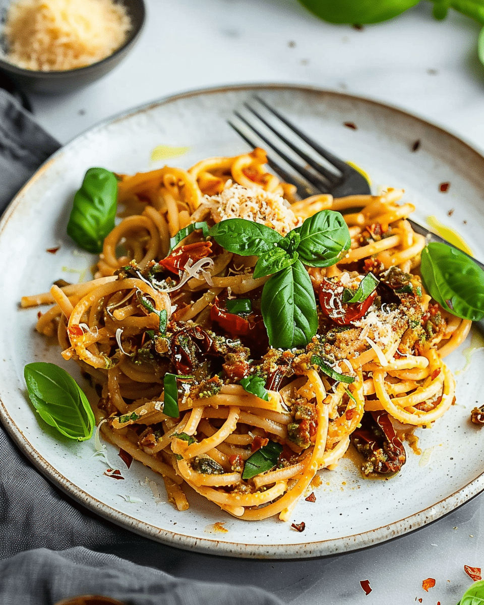 Sun-Dried Tomato and Pesto Pasta