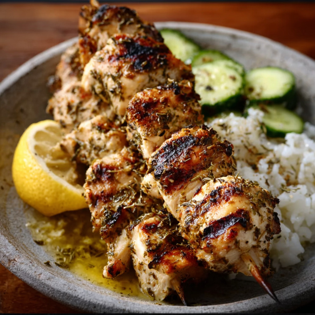 Authentic Greek Lemon-Oregano Chicken Skewers