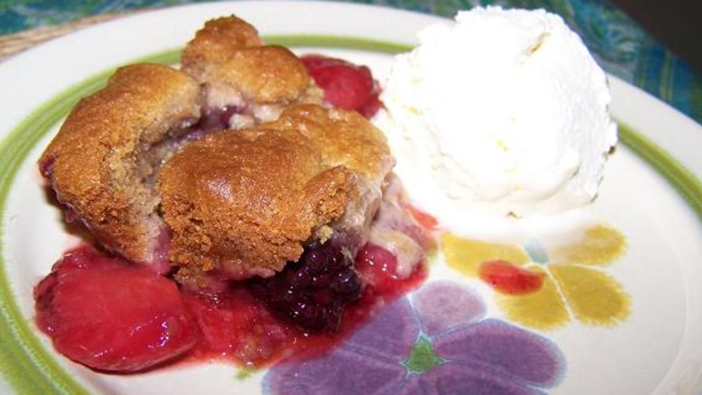 Southern Comfort Cobbler with Mixed Berries