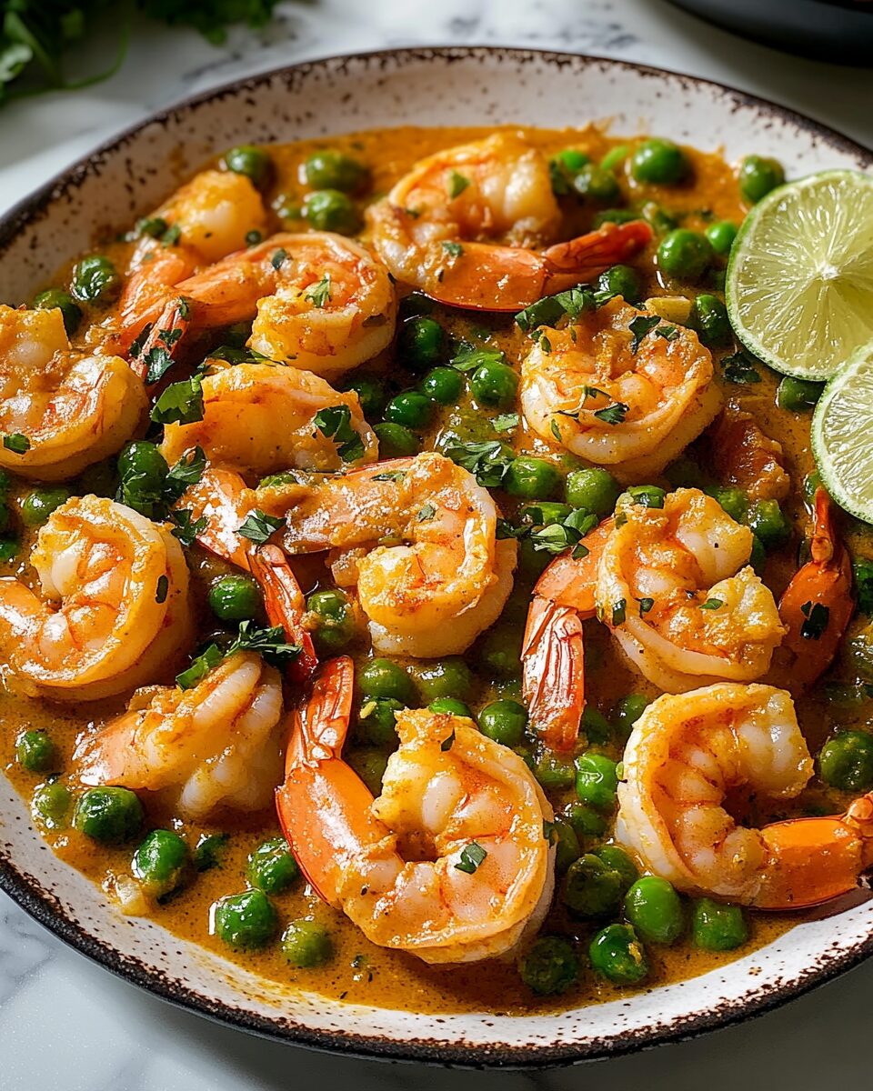 Coconut-Curry Rice with Shrimp and Peas