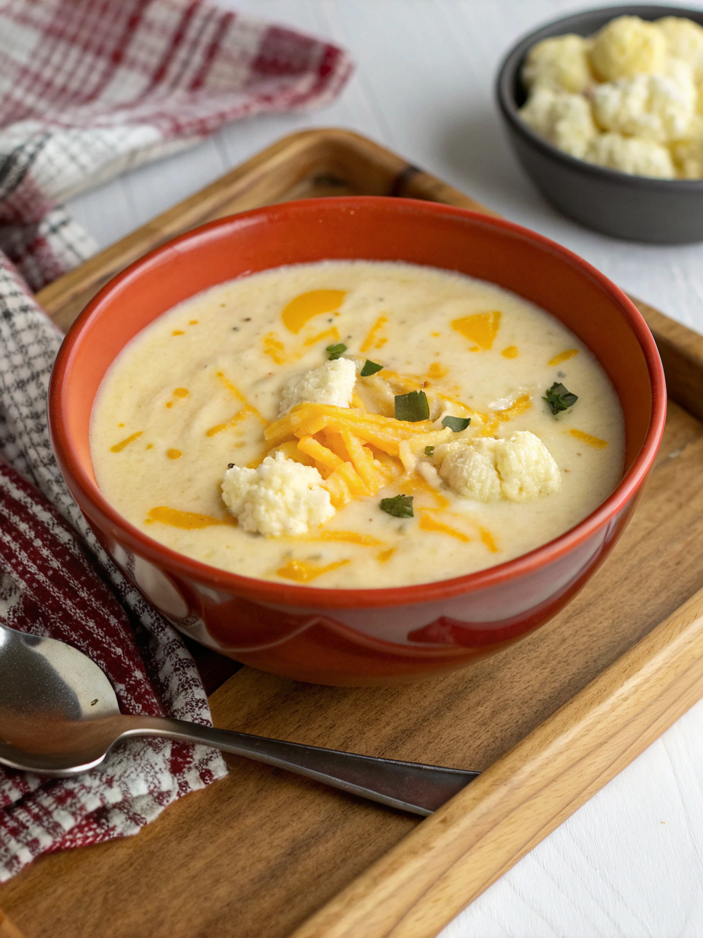 Creamy Cauliflower & Cheddar Soup