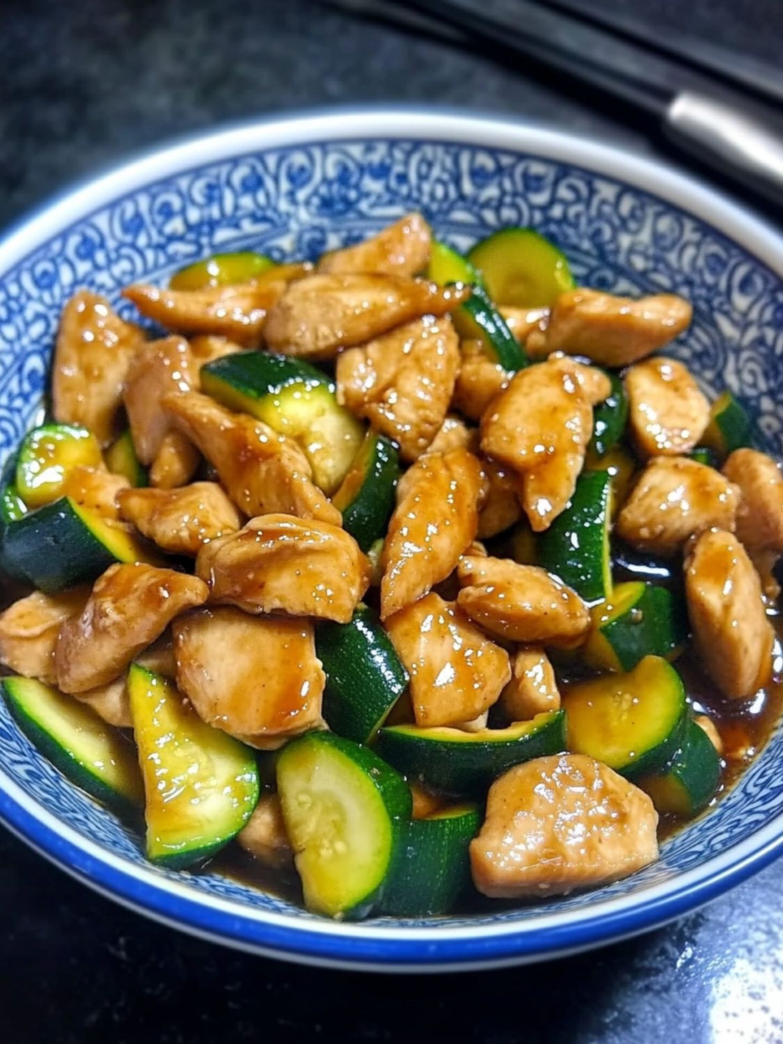Zucchini and Asparagus Stir-Fry with Chicken
