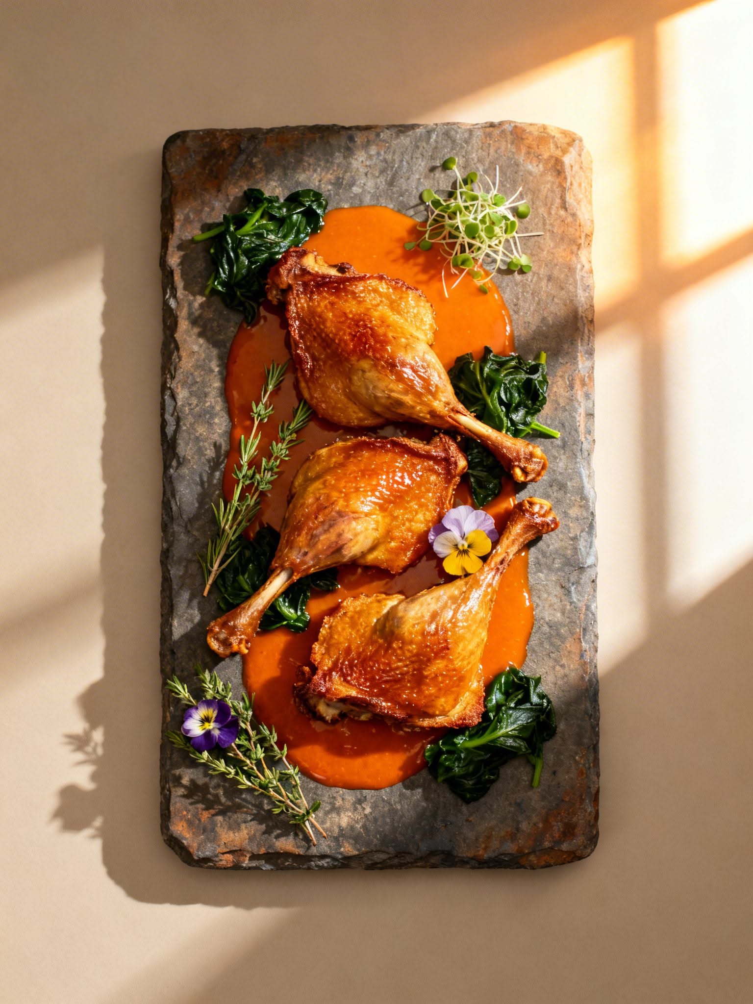 Cognac-Infused Duck Confit with Maple Glaze