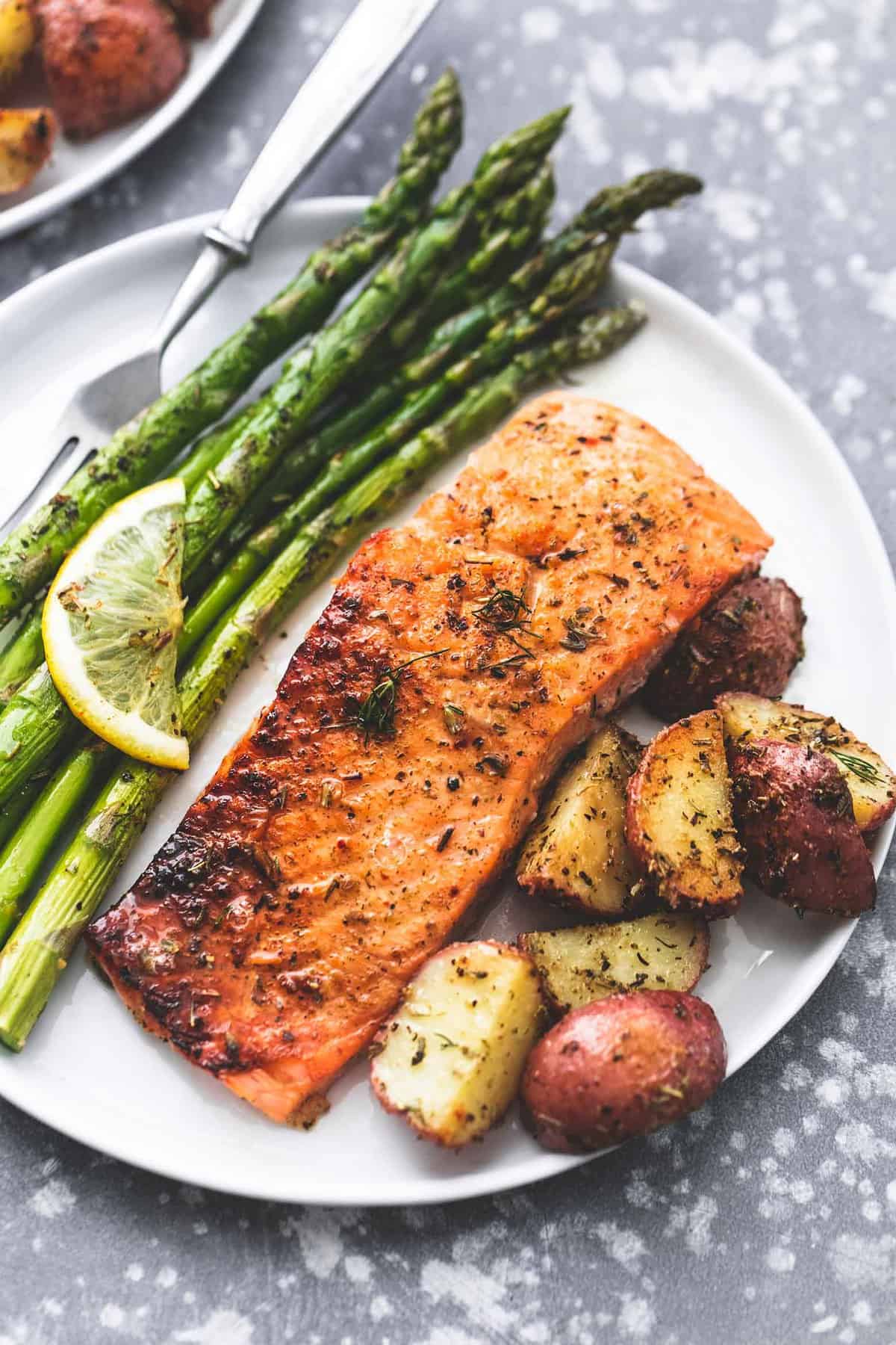Sheet Pan Lemon-Glazed Salmon with Roasted Asparagus and Baby Potatoes