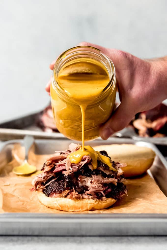 Slow-Smoked Pulled Pork with Carolina Mustard Sauce