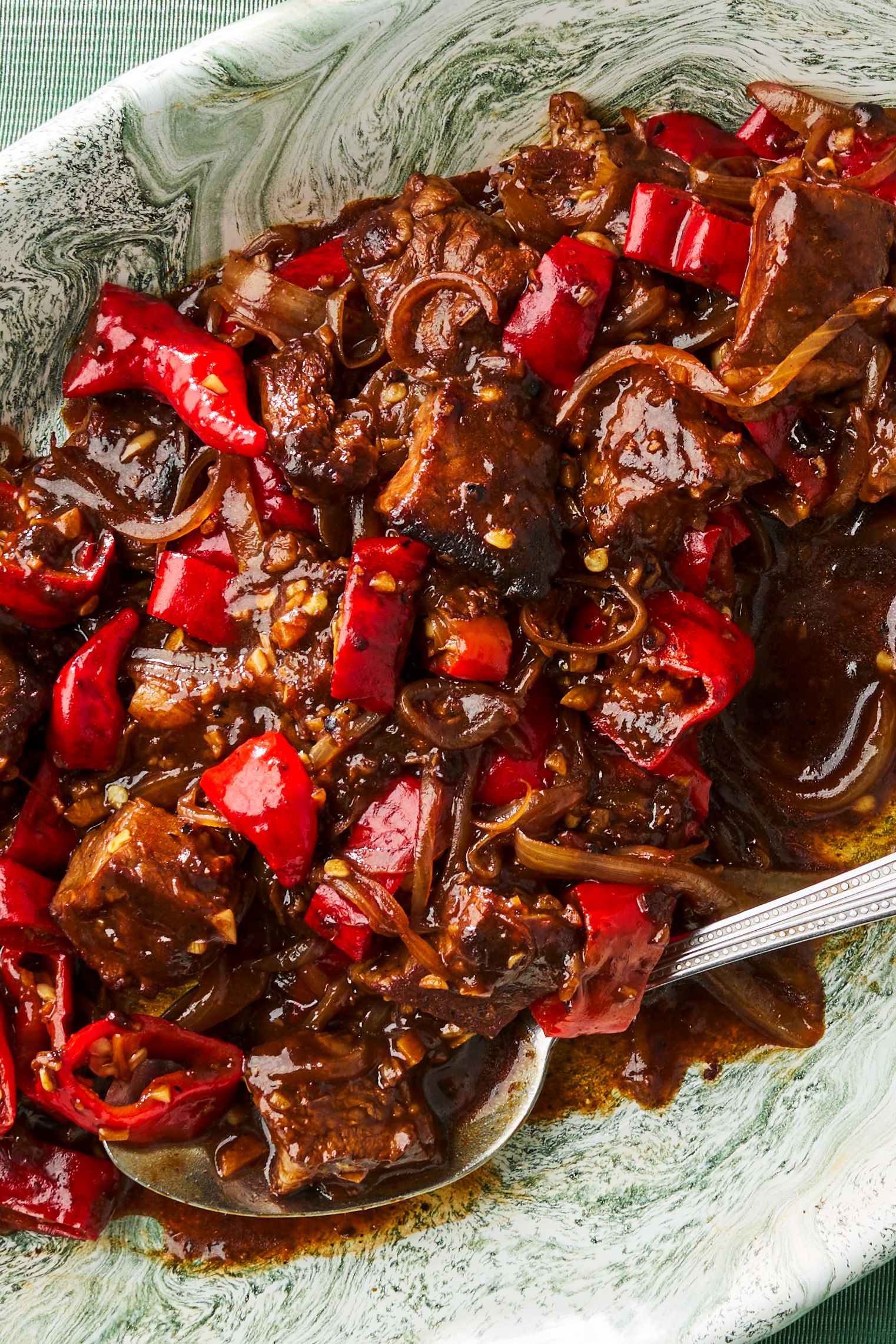 Spicy Beef Stir-Fry with Bell Peppers and Ginger