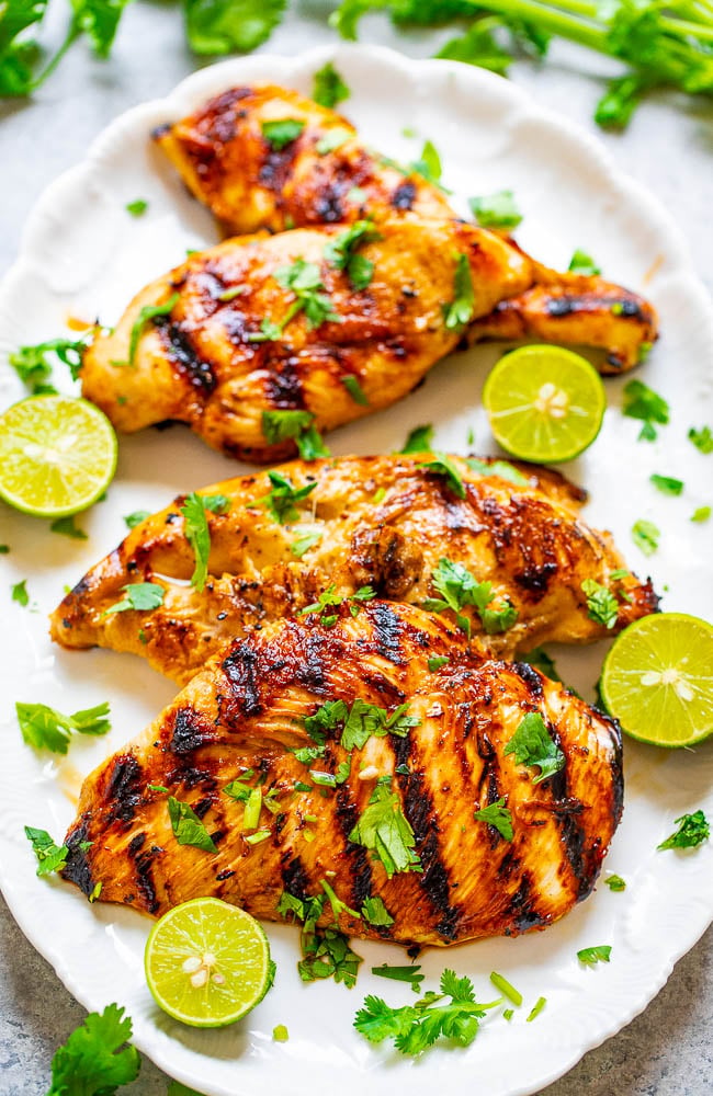 Spicy Latin-Style Grilled Chicken with Cilantro Lime Sauce