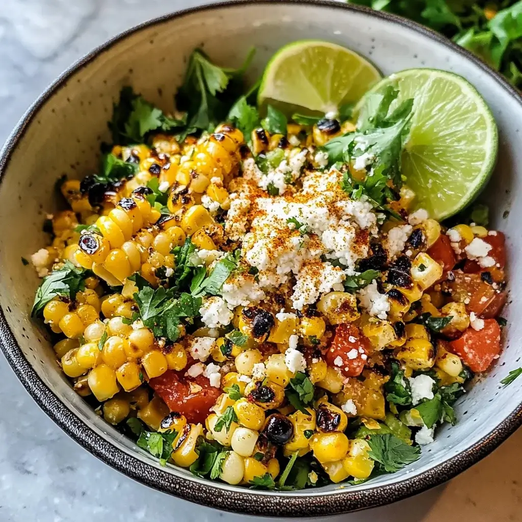 Mexican Grilled Street Corn Salad with Cotija and Lime