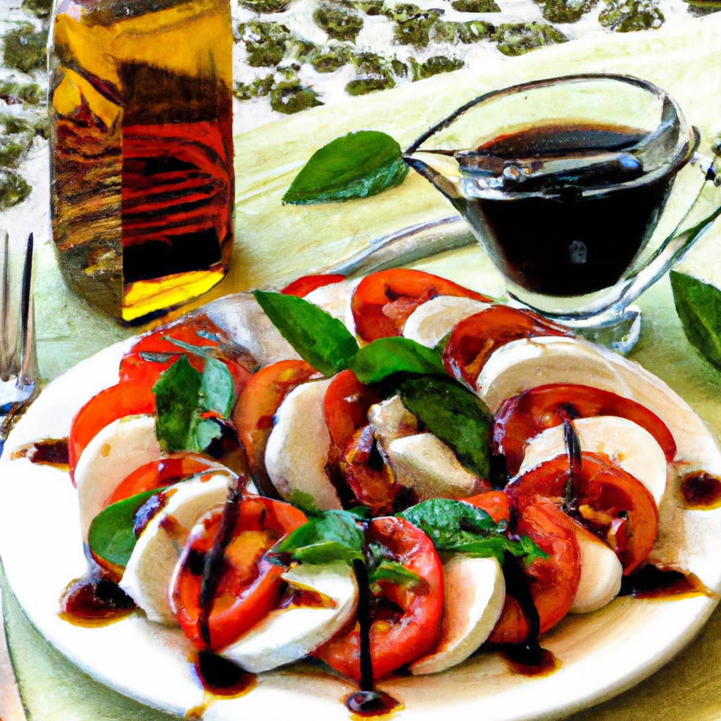Classic Italian Caprese Salad with Balsamic Reduction