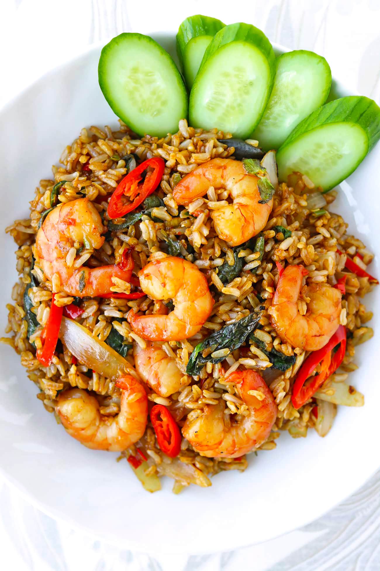 Stir-Fried Rice Noodles with Authentic Thai Basil and Shrimp