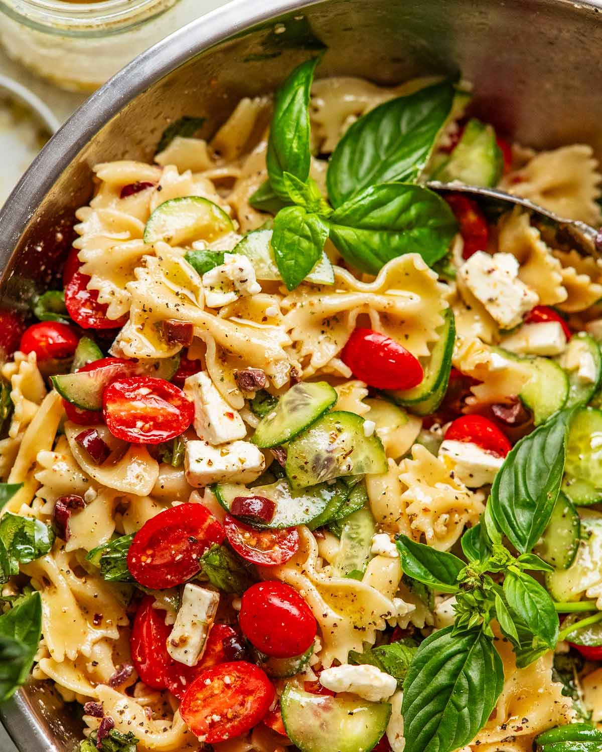 Tomato and Basil Cold Pasta Salad