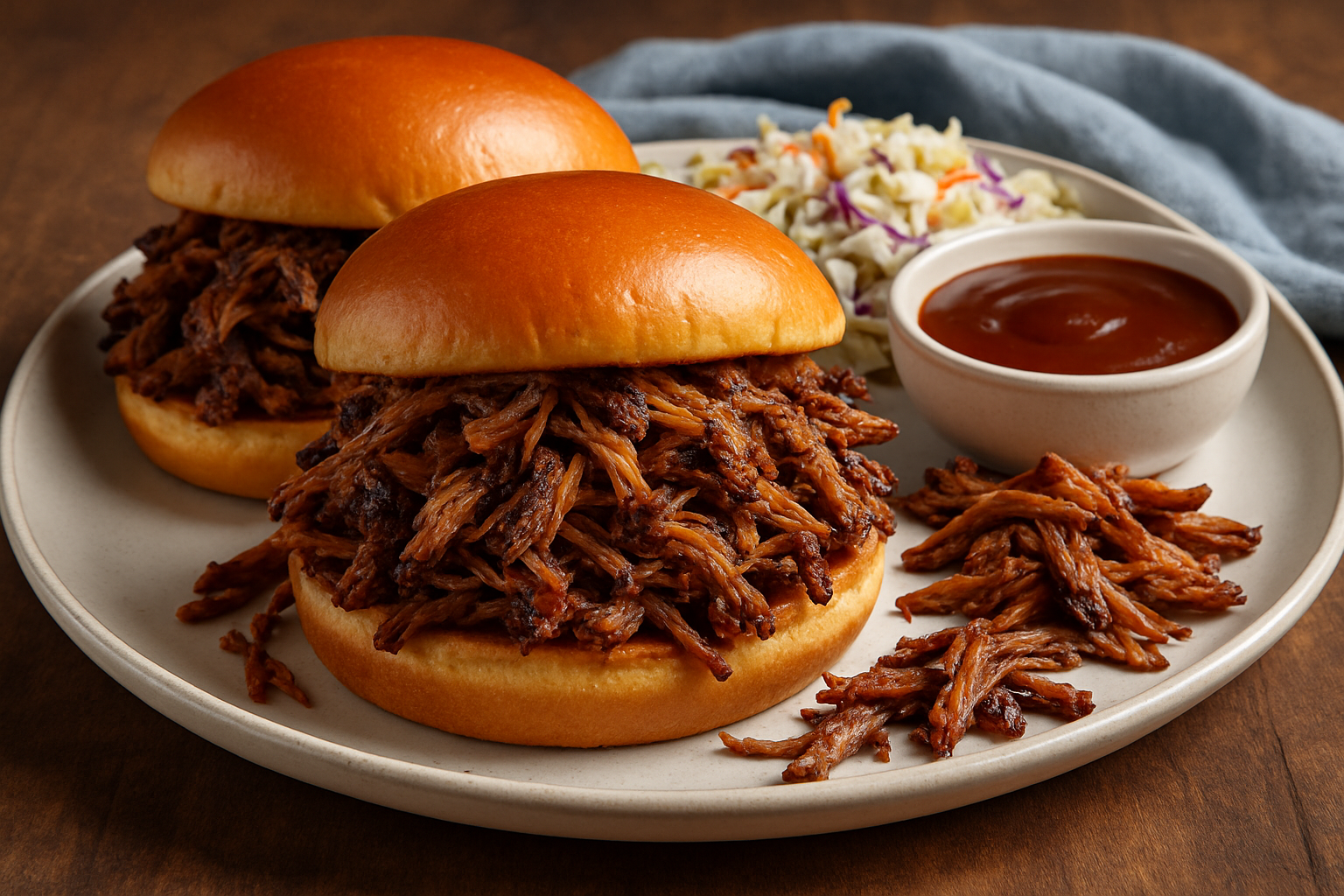Slow-Smoked Pulled Pork with Heirloom Tomato Slaw
