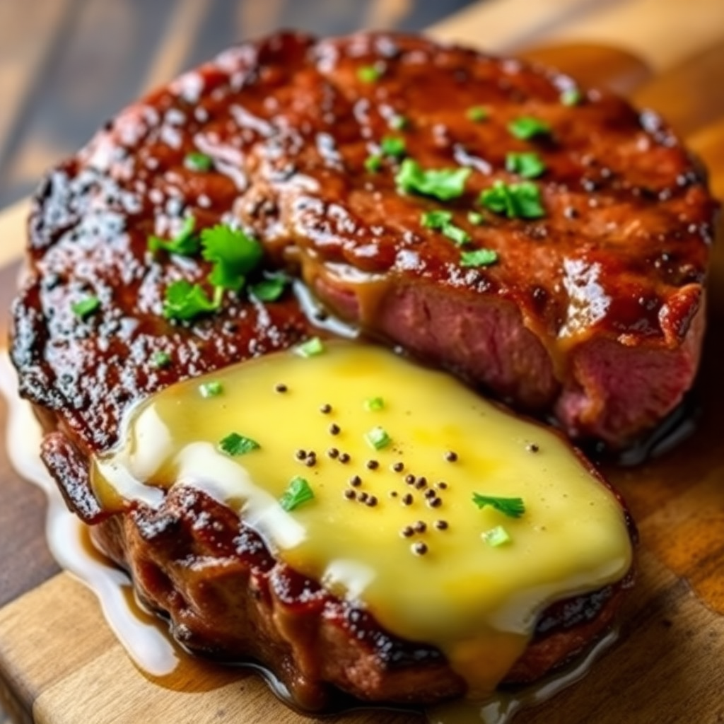 Smoked Beef Steak Flight with Charred Garlic Butter and Local Microgreens